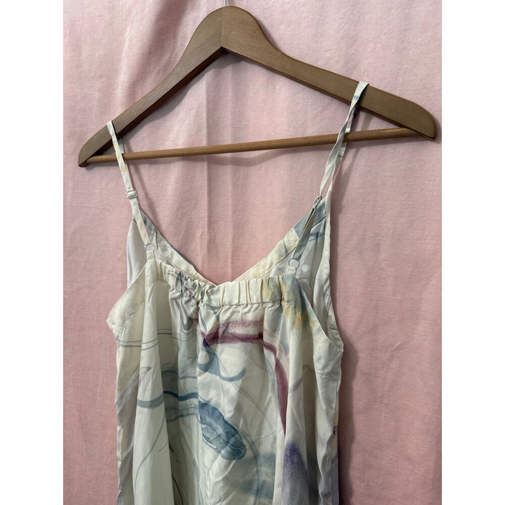 Athleta Abstract Cupro Slip Dress Multicolor Size Medium Calm Cool Pajama - Picture 3 of 8